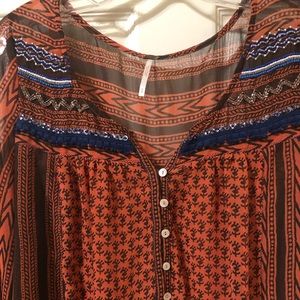 Free People Aztec tunic blouse